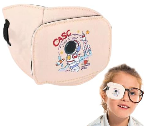 Children's Eyepatch – Cotton Fabric, Vision Cover, Adjustable Strap Comfort Shield Therapy Support, Lightweight Frame Mounting | Children's Glasses Tool Used for Amblyopia Correction