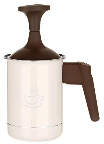 KASANOVA Montalatte manuale, Schiumatore 500ml, monta latte per cappuccini, latte macchiato, cioccolate, bevande, schiumatore latte manuale con rivestimento antiaderente