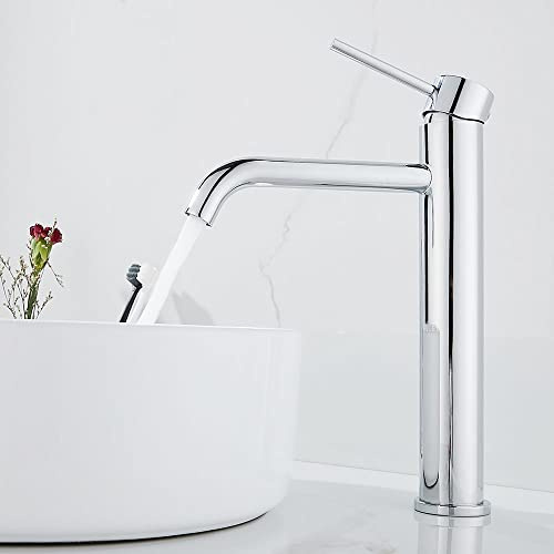 Tall Bathroom Basin Mixer Tap, High Rise Bathroom Sink Tap, Chrome