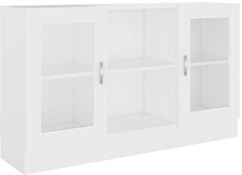 vidaXL Vitrina Armario de Libros Revistas Estante Estantería Soporte Almacenamiento Oficina Hogar Casa Decoración de Madera Contrachapada Blanco