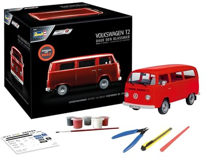 Revell Adventskalender, VW T2 Bus mit Easy-Click-System in 24 Tagen zum Modellbus, Adventskalender für Jungen, Mädchen & Erwachsene ab 10 Jahren, Geschenk zu Weihnachten