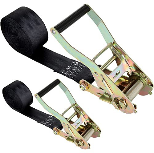 2 Pack 2 Inch Endless Ratchet Strap Heavy Duty 20ft Tie Down Straps Ratchet, 8000 LBS Break Strength, Cargo Ratchet Straps for Motorcycles, Truck, Trailers, Kayaks, Car Roof