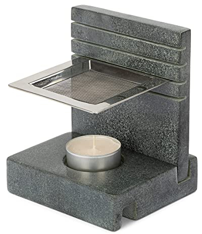 NKlaus Räucherstövchen grau Räuchergefäß höhenverstellbar Sieb Duft- Weihrauchbrenner 40119