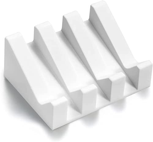 Silikon-Seifenhalter, minimalistisches Design/Seifenschalen für Badezimmer/Schwammhalter für Küche/Seifenschale für Dusche (weiß)