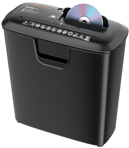 Bonsaii Paper Shredder for Home Use, 8-Sheet StripCut Home Office Shredder, CD/Credit Card Shredder Machine with Overheat Protection, 13 Litres Wastebasket, Black (S120-C)