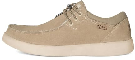 Kickback Haven Mocassins Homme en Daim – Chaussures Slip‑on Légères avec Lacets Élastiques, Semelle Confort Amortissante et Doublure Cuir – Style Casual Quotidien - Beige, EU 43