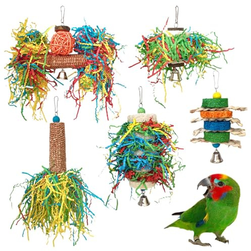 Giochi Di Foraggiamento Per Uccelli - Giocattoli Colorati per Uccelli da Sgranocchiare - Promuove Esercizio e Stimola Mente Dispensa Snack Resistente per Calopsite Cenerino