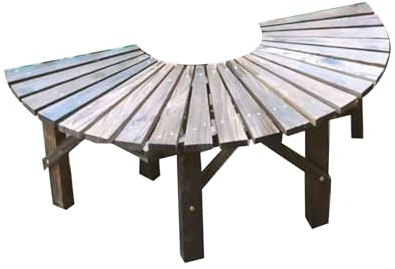 Générique Banc d'arbre, Capacité De Charge 400 Kg, Siège De Cour en Bois Incurvé, for Jardin, Terrasse,Pelouse,Bord De Piscine, Arrière-Cour