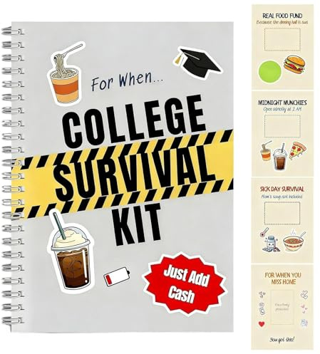 Juego de supervivencia universitaria – Manual de graduación interactivo, con bolsillos de almacenamiento, tarjetas guía de supervivencia | para estudiantes, jóvenes, niños, niñas, dormitorio, aula