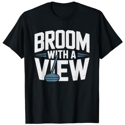 Funny Curling Player Broom Sweep Wordplay Humor Winter Ice T-Shirt