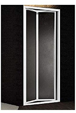 Ferbox Boreas Porte de Niche de Douche à 2 panneaux pliants - Hauteur 185 cm - Aluminium argenté satiné et acrylique mat effet mouillé