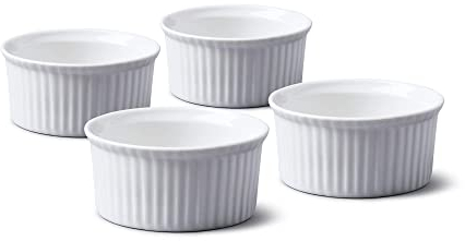 WM Bartleet & Sons 1750 TSET41 Set of 4 Traditional Porcelain Ramekins 7.5cm Diameter– White