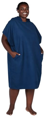 Dock & Bay Adult Beach Poncho - Hooded Towel with Deep Pockets - For Beach & Pool - Super Absorbent, Quick Dry - Yosemite Navy, Medium (90x70cm, 35x28)