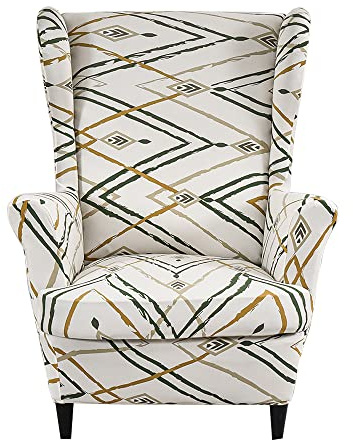 CHNSHOME Fundas de sillón orejero elástica 1 Plaza Funda para sillas de Orejas 2 Piezas Cubre Sillón Fundas para sillas con Respaldo de alas