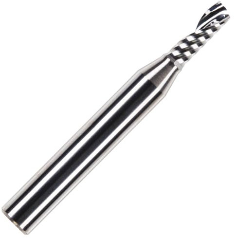Rennie Tools 4mm x 12mm Flute x 1/4 Shank Solid Carbide Single Flute Spiral Router Cutter Bit End Mill for ACM, Aluminium, PVC, Acrylic and Hard Woods. 4mm Router Bit