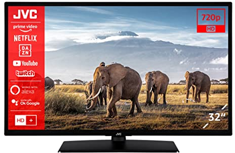 JVC LT-32VH5157 32 Zoll Fernseher/Smart TV (HD Ready, HDR, Triple-Tuner, Bluetooth) - Inkl. 6 Monate HD+ [2023]