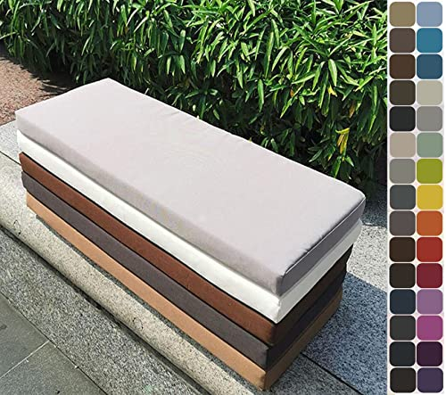Custom Bench Cushion, Waterproof Garden 2 3 Seater Pad for Outdoor Patio Swing Dinning Long Chair, Non Slip Bay Window Seat Cushion Thick Foam Furniture Seat Pad