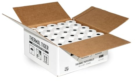 Thermal Tiger 3 1/8 X 230 Thermal Paper Rolls (50 Rolls/Box) – BPA-Free Rolls for POS Systems, Cash Registers & Credit Card Machines