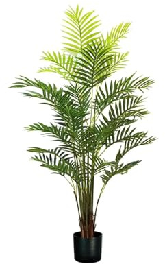 Avilia Palma Areca Artificiale con 33 Foglie, 160 cm, Vaso con Muschio Naturale, Pianta Decorativa per Ambienti Interni, Design Realistico