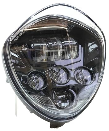 Faros Delanteros Motocicleta para Suzuki, Conjunto De Faros LED, Proyector De Faros H4 De Haz Alto/bajo Faro Moto Delantero(1pcs Black)