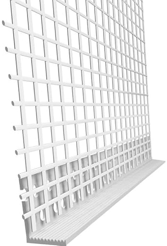 doitBau Profilo di finitura in PVC – Profilo angolare per intonaco – 15 mm spessore intonaco 12,5 cm tessuto in fibra di vetro antiurto resistente agli alcali, 50 barre da 2 m = 100 m per rivestimento