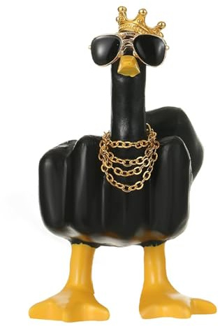 SIXHAOBU Pato Dedo Medio Adorno de Resina, Medio Dedo Pato, Figurita Decorativa Coche, Estatuilla Hogar Oficina, Decorativo fe Resina para Casa u of
