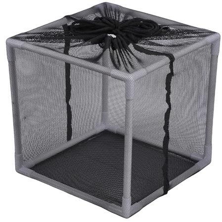 Fockety Sac à Filtre à Pompe étang, Sac de Barrière en Mailles en Nylon Noir avec Support de Montage carré, pour étang de Poisson à Eau Extérieure, Pompe à Filtre à Eau, Jardin