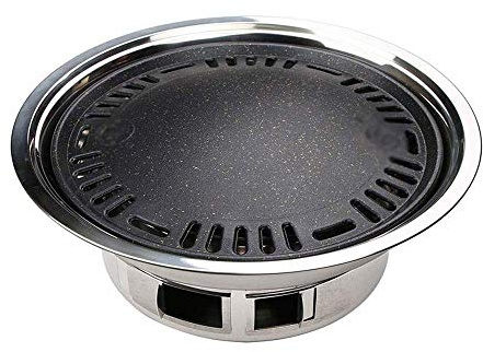 Tragbarer Grill, Der tragbare, runde, rauchfreie Picknick-Grill for den Außenbereich ist stabil und langlebig, 34,5 x 29, 12 cm