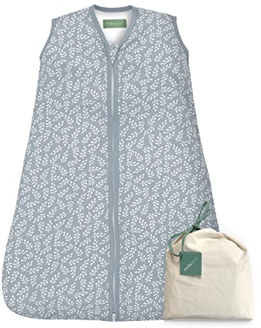 molis&co - Baby Schlafsack ärmellos - Ideal für den Winter - Babyschlafsack tog 2.5 ohne Ärmel - 100% Baumwolle (Oeko-TEX 100), Premium Qualität - BlueGarden (95 cm, 18-36 Monate)