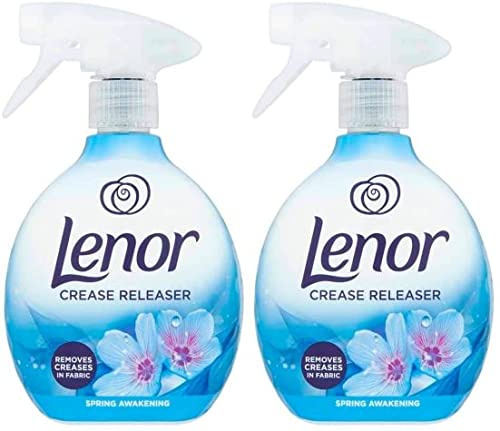 Lenor Faltenlöser Spray entfernt Falten im Stoff, Duft Frühlingserwachen, Doppelpack, 2 x 500 ml