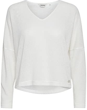 OXMO OXKatla Damen Strickpullover Feinstrick Pullover mit V-Ausschnitt, Größe:XXL, Farbe:Off White (114800)