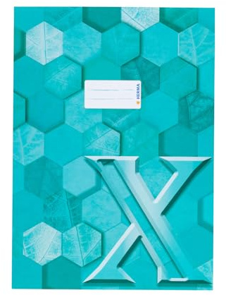 HERMA 20088 häftkuvert A4-kartong turkos, förädlat häftfodral med märkningsfält av robust och extra starkt papper, häftskydd med hexagonmönster motiv för skolpjäser, färgad