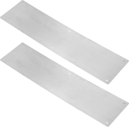 Placa de protección para puerta, 2 piezas de placas de protección de acero inoxidable de 16 x 4 pulgadas para puertas interiores y exteriores, evita que la puerta patee