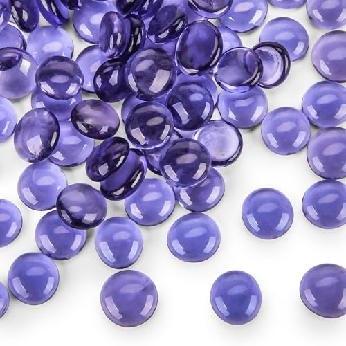 HAKACC 450 g de galets en verre violet - Pierres décoratives en verre Mancala - Pierres décoratives pour enfants - Pour bricolage - 1,7 à 1,9 cm