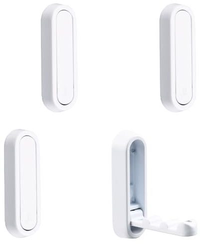 MOROBOR 4pcs Elliptical Folding Wall Hook Non-Slip Heavy Duty Foldable Coat Hook Aluminum Alloy Wall Hanger for Hanging Coat Bags Backpack Towel(Matte White)