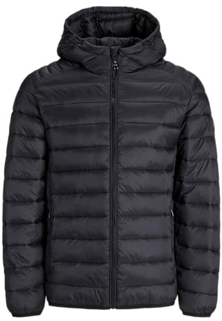 JACK & JONES Chaqueta acolchada para hombre, Negro, XXL