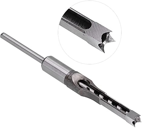 KIMISS Jeu de forets à trous carrés pour le travail du bois 10 mm, 16 mm, 20 mm, burin à mortaise carré pour joints et tenons en bois, pour projets de meubles et d'entrée