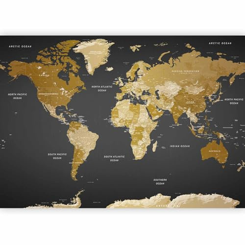 Papier peint murando intissé 250x175 cm Décoration Murale XXL Poster Tableaux Muraux Tapisserie Photo Trompe l'oeil XXL Carte du monde Continente k-A-0092-a-a