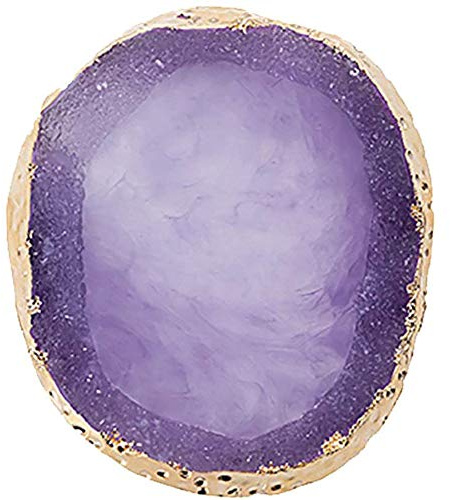 POFET Palette de Mélange de Vernis à Ongles, Dessin de Couleur, Bord Doré Résine Palette Nail Art, Support pour Manucure Violet