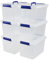 Readsky 12 L Plastic Storage Box, Clear Storage Latch Box, 6 Packs