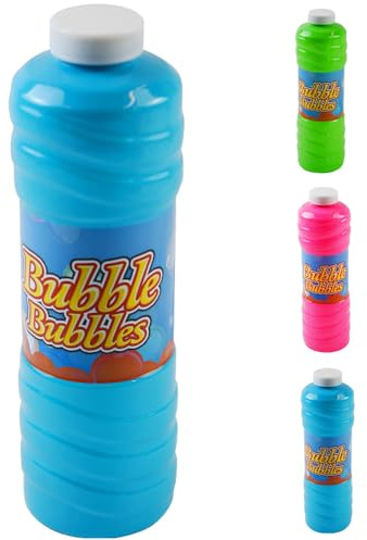 RAM ONLINE Giant 1 Litre of Bubble Mixture with Wand for Bubble Machines - Giant Garden Games Essential for Kids - Outdoor Games Bubbles for Kids (1), Multicolor, 1 bottle