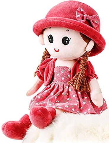 Niedliche Weiche Stoffpuppe Kuschelpuppe Baby Mädchen Puppe Plüschpuppe Kleinkinder Plüsch Spielzeug Püppchen Ragdoll Prinzessin Puppe zur Geburt oder Taufe