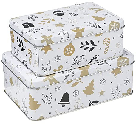 Keksdosen Set 2-Teilig - Rechteckig - Weihnachten - Motiv Winterzeit