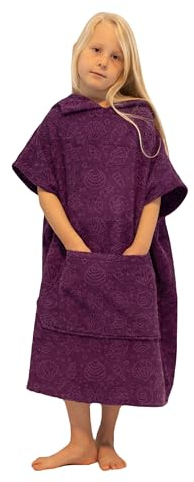 ALLEN & MATE 100% COTTON Kids Hooded Towel Poncho - 380 GSM, Safety Certified | Oversized Changing Robe for Boys & Girls