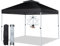 COSTWAY 3x3m Pop-Up Pavillon, Gartenpavillon mit doppelt belüftetem Dach & Tragetasche auf Rollen, UV-Schutz 50+, Faltpavillon höhenverstellbar, Gartenzelt für Garten, Terrasse, Strand (Schwarz)