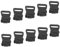 10 Stück schwarze Kunststoff-Clips für Campingvorzelte, Zelt, für 7 mm - 10 mm Stangen (kleine Größe)