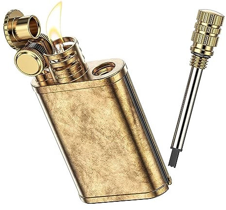 HESTAY Briquet au Kérosène Vintage à Double Flamme, Allumettes Permanentes (Kérosène Non Inclus)