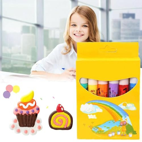 GUSHE 6Pcs Stylos à dessin DIY Bubble Popcorn, Stylo Pop Corn Magique, Magique Popcorn Stylo Boursouflé, 3D Couleur Magique Bricolage Bulle Pop-Corn Dessin Stylos, DIY Bubble Popcorn Drawing Pens