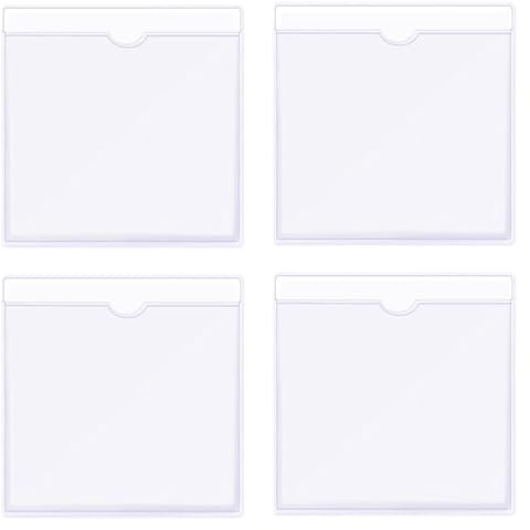 TAIOSNADJ 4 Pcs Car Tax Disc Holder Windscreen Clear Self Adhesive Square Ticket Holder Square Permit Holders for Car Caravan Windscreen Photos Passports Business Cards