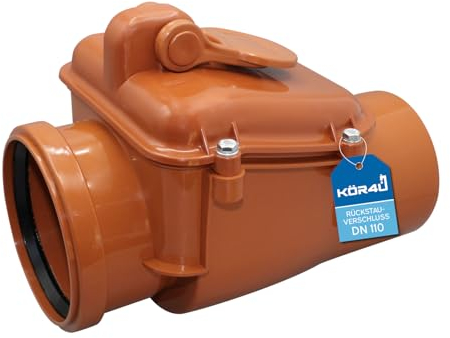 kör4u Rückstauklappe DN 110, orange, Abwasser, Rattenschutz, Rückstauverschluss (DN 110)